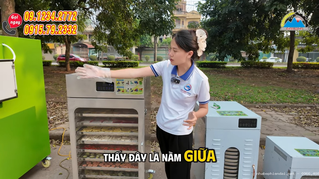 Máy sấy khô nông sản thực phẩm 10 khay inox Bình Quân