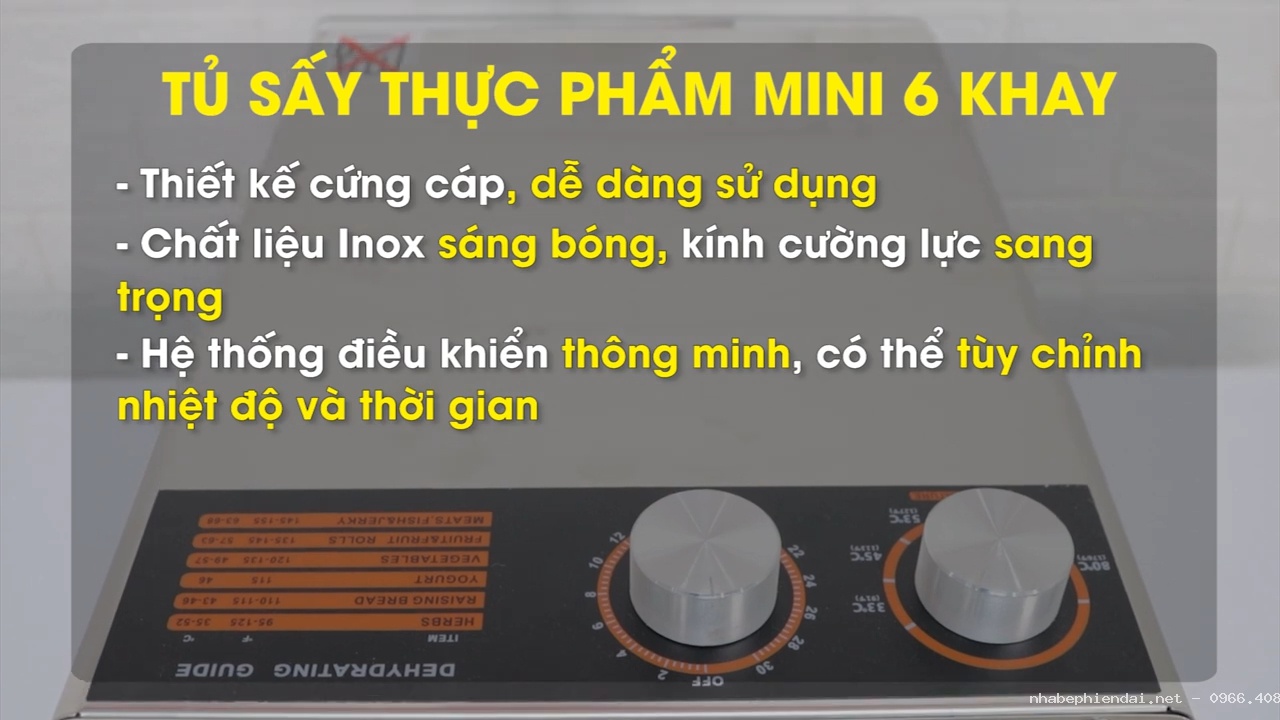 Tủ Sấy Thực Phẩm Mini 6 Khay