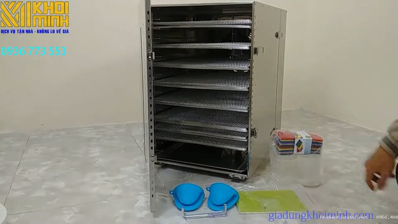 Máy sấy trái cây – sấy thịt cá thực phẩm 20 khay inox