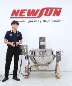 Chảo xào nhân công nghiệp 100L NewSun – Chảo sên nhân bánh, xào mứt, nấu kẹo gia nhiệt gián tiếp