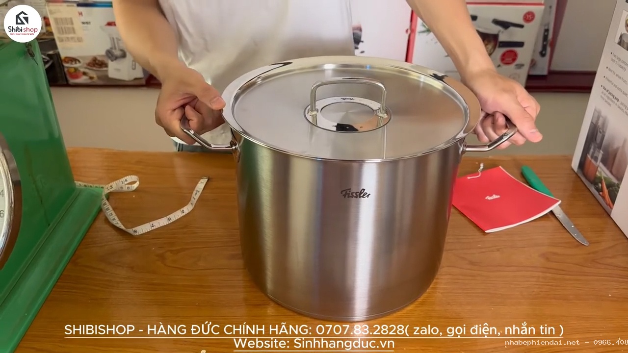 Nồi luộc gà Fissler Original Prof Collection 14L Size 28 nhập khẩu Đức