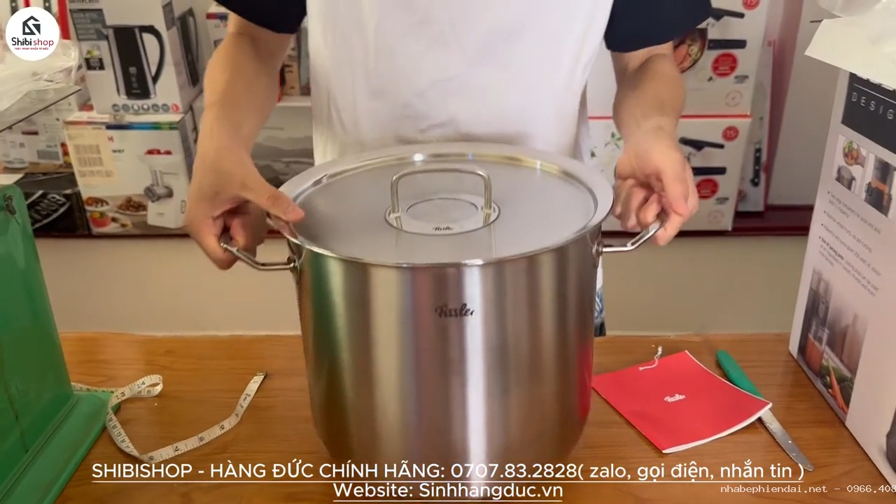Nồi luộc gà Fissler Original Prof Collection 14L Size 28 nhập khẩu Đức