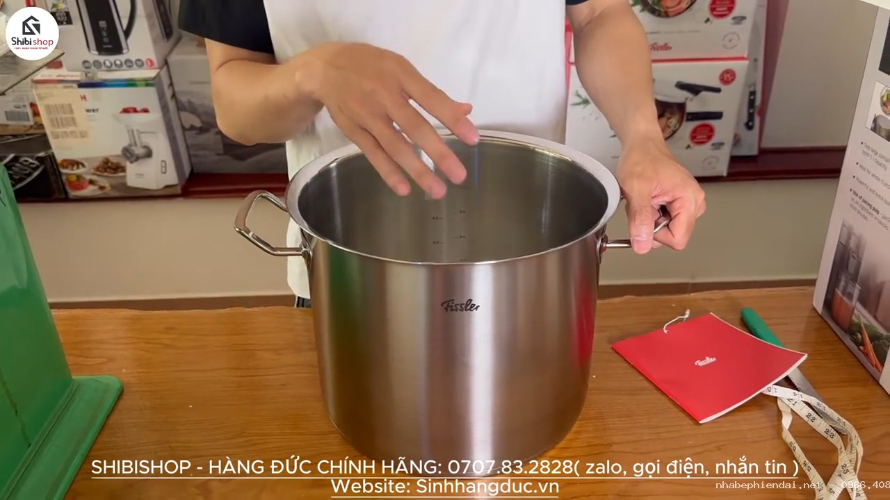 Nồi luộc gà Fissler Original Prof Collection 14L Size 28 nhập khẩu Đức