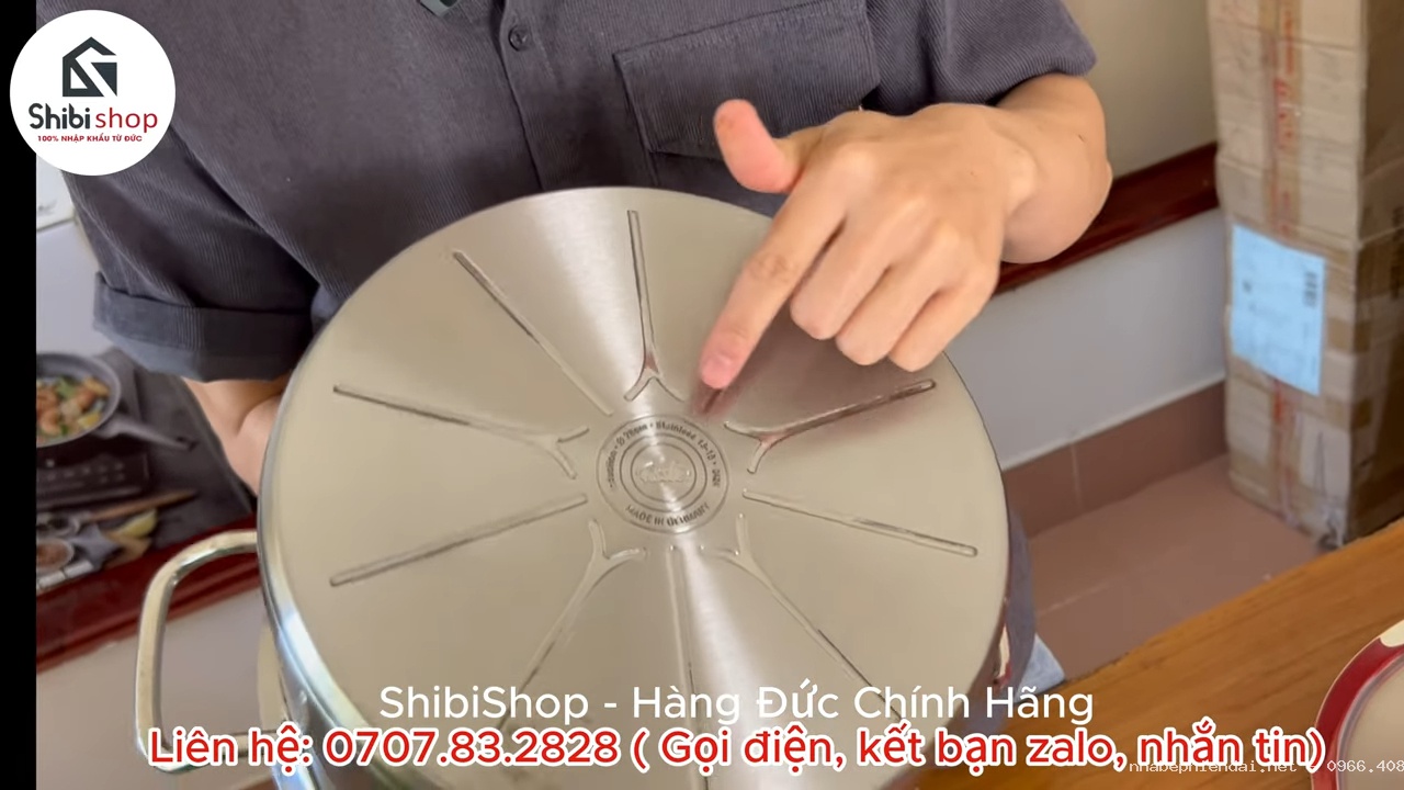 Nồi luộc gà Fissler Original 10L nắp thép nhập khẩu Đức