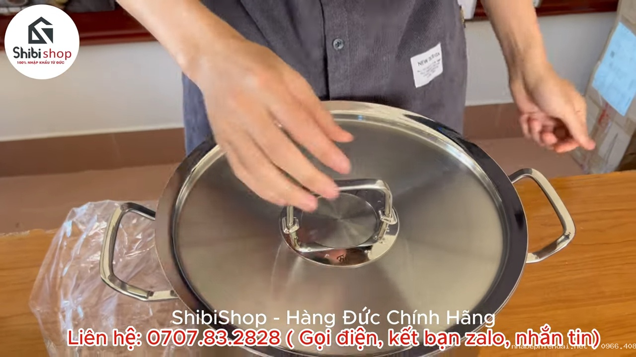 Nồi luộc gà Fissler Original 10L nắp thép nhập khẩu Đức