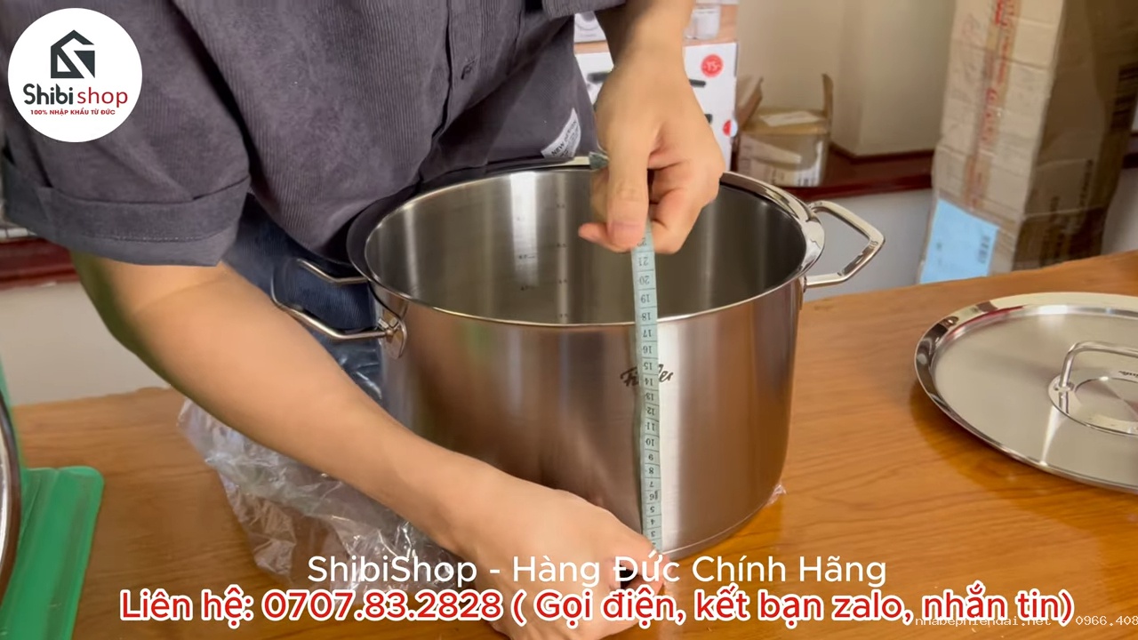 Nồi luộc gà Fissler Original 10L nắp thép nhập khẩu Đức