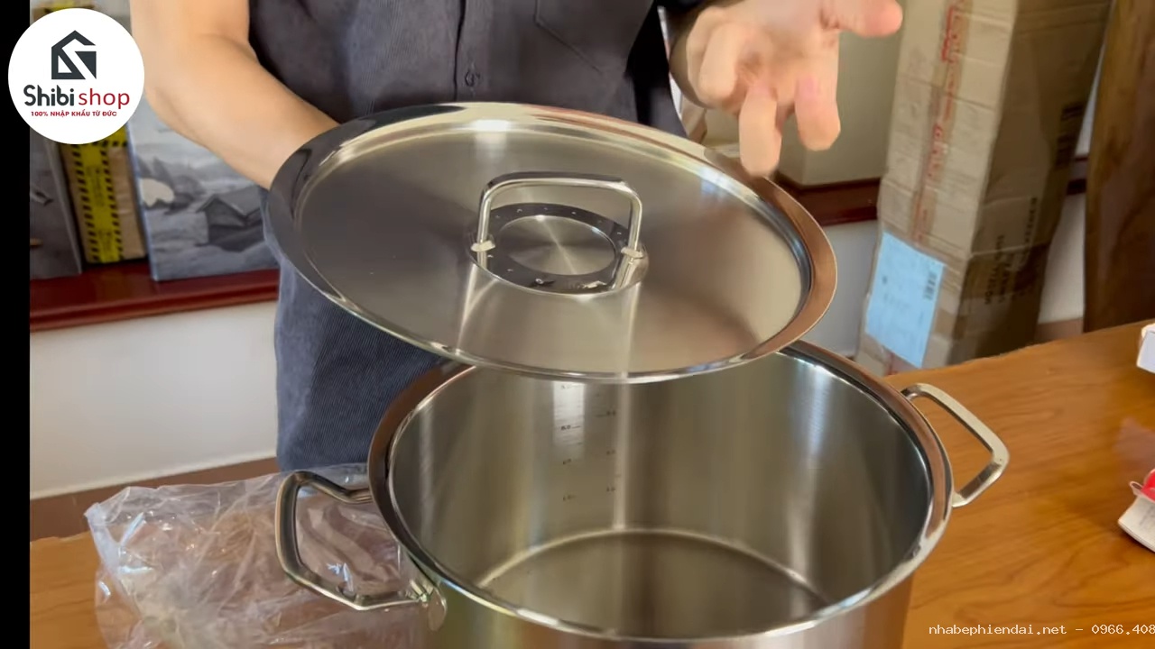 Nồi luộc gà Fissler Original 10L nắp thép nhập khẩu Đức