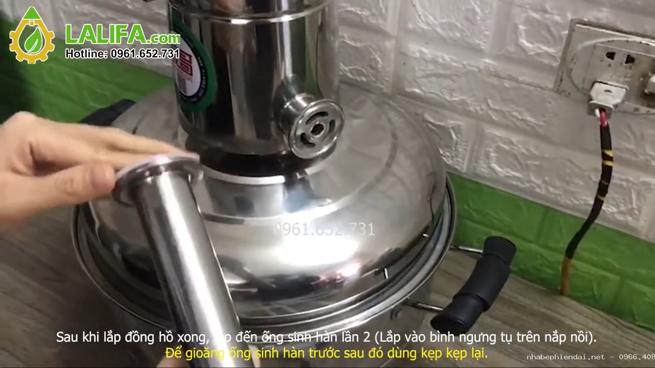 Nồi chưng cất tinh dầu 15 lít mini dùng bếp từ, bếp gas hoặc than củi