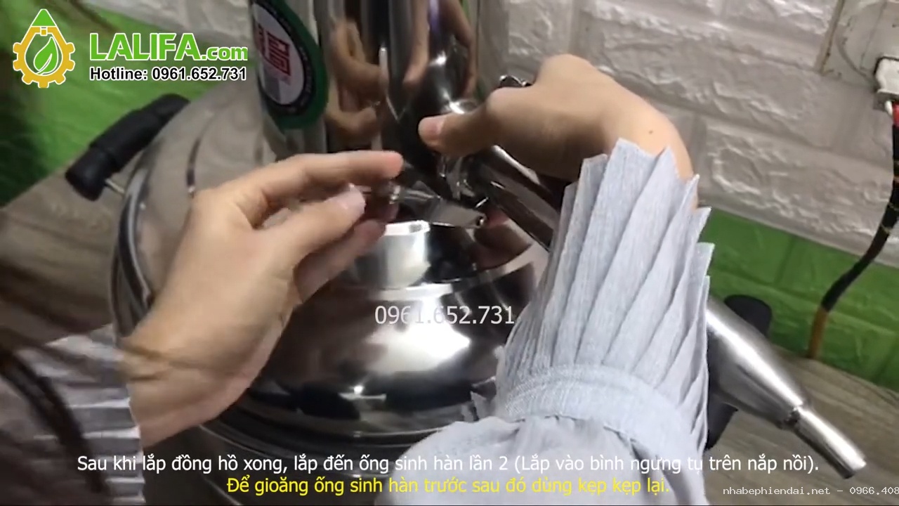 Nồi chưng cất tinh dầu 15 lít mini dùng bếp từ, bếp gas hoặc than củi