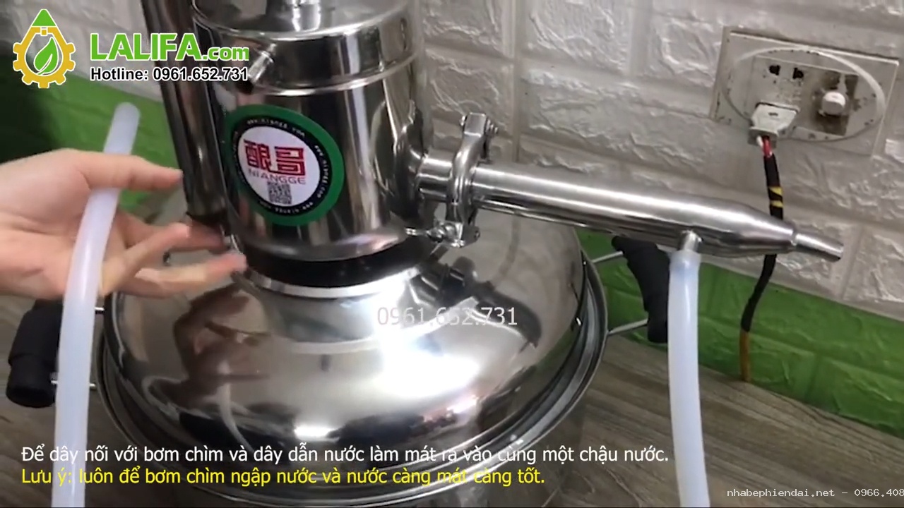 Nồi chưng cất tinh dầu 15 lít mini dùng bếp từ, bếp gas hoặc than củi