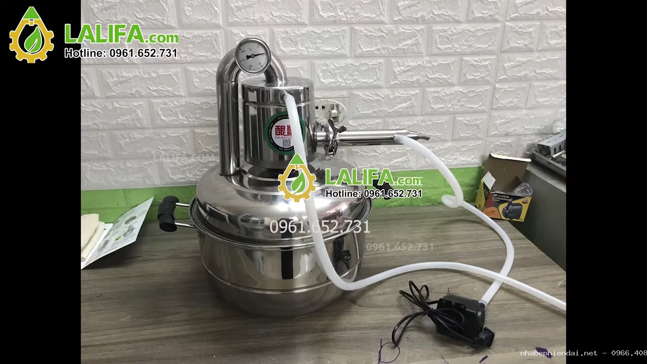 Nồi chưng cất tinh dầu 15 lít mini dùng bếp từ, bếp gas hoặc than củi