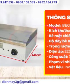 Bếp chiên dán mặt phẳng B818 dùng điện chuyên cho món nướng áp chảo, chiên rán