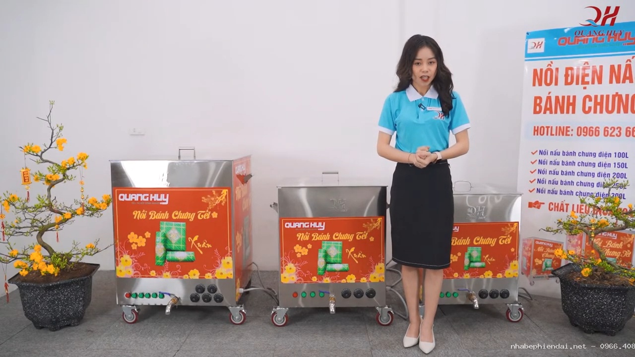 Nồi luộc bánh chưng bằng điện Quang Huy năng suất cao