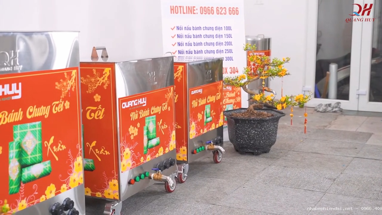 Nồi luộc bánh chưng bằng điện Quang Huy năng suất cao