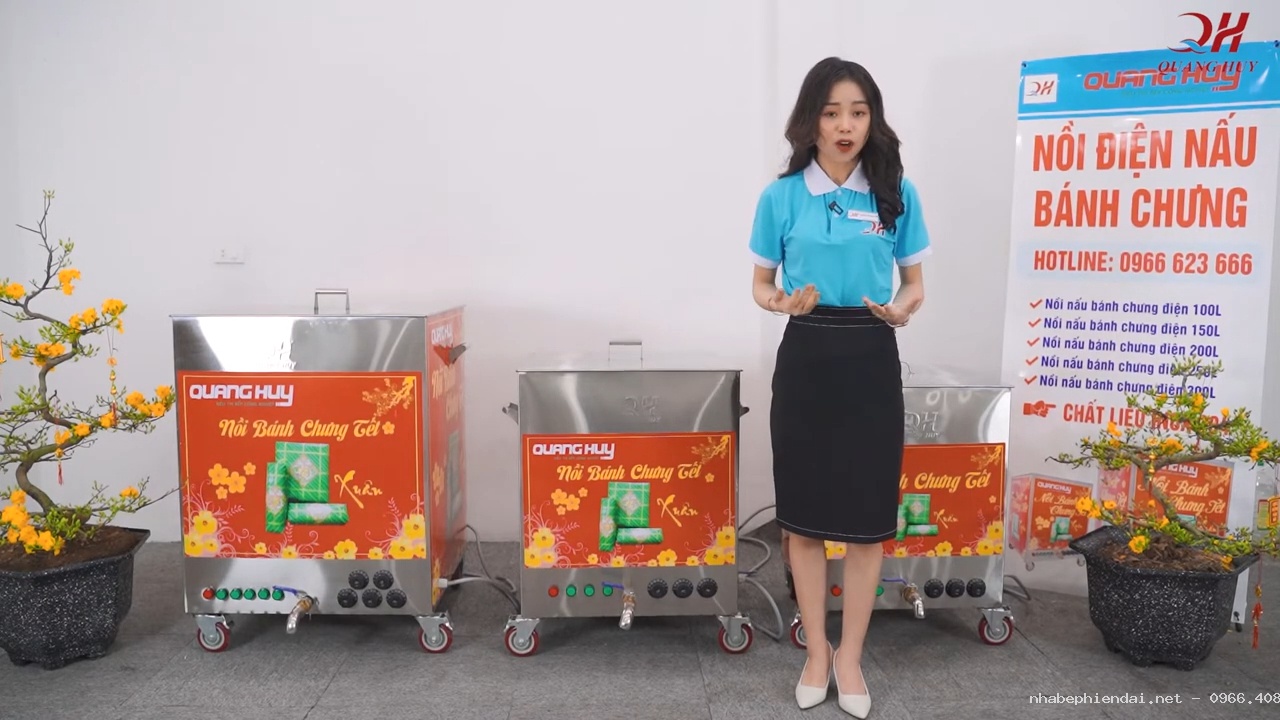 Nồi luộc bánh chưng bằng điện Quang Huy năng suất cao