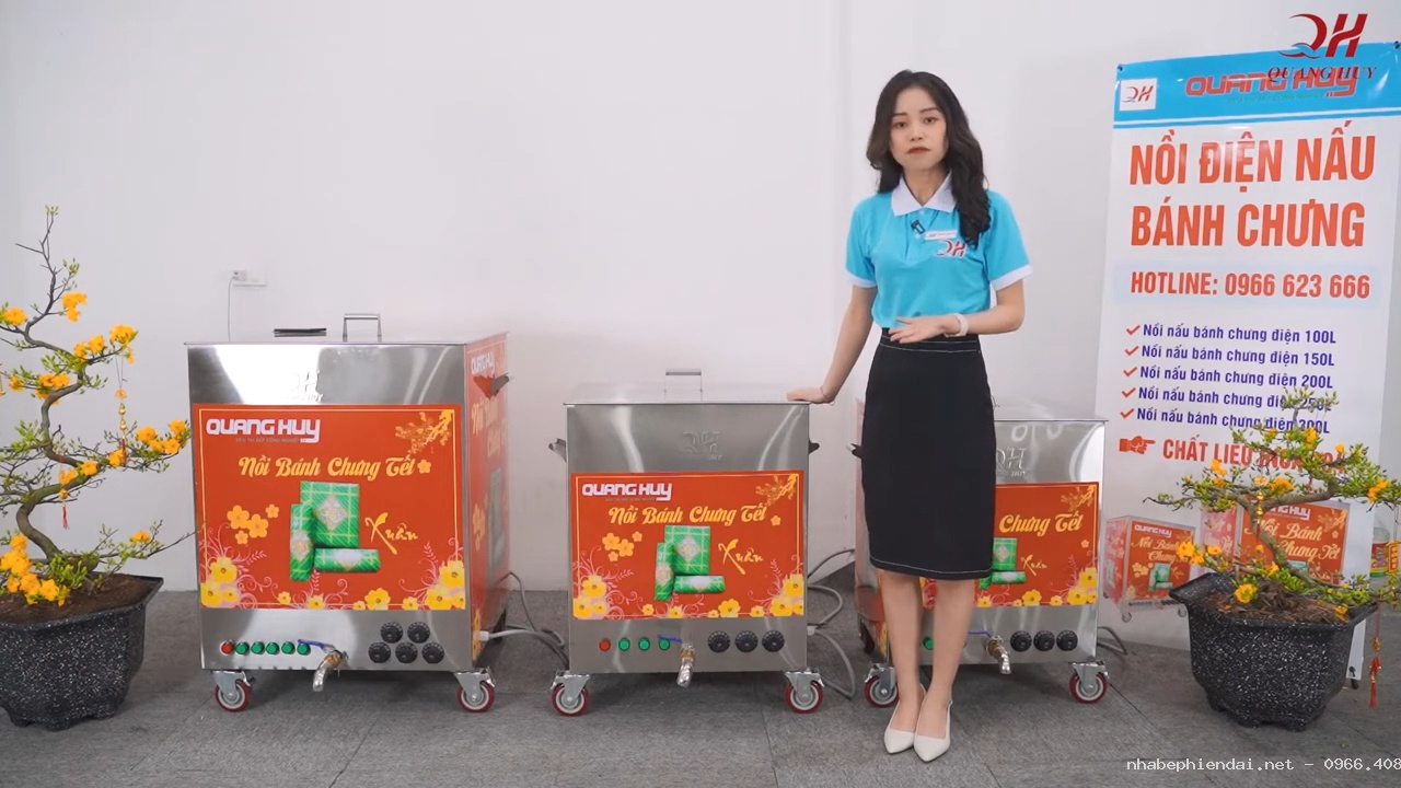 Nồi luộc bánh chưng bằng điện Quang Huy năng suất cao