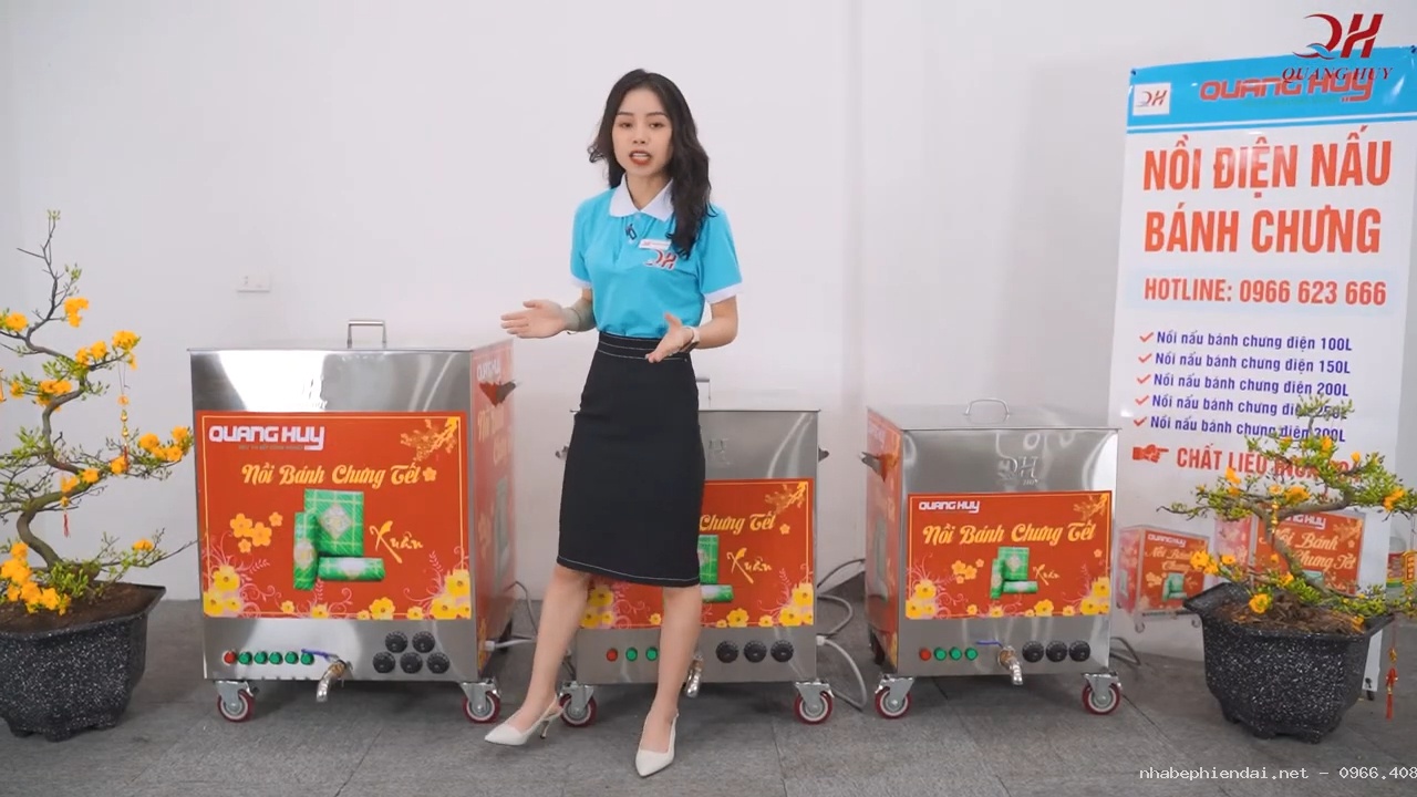 Nồi luộc bánh chưng bằng điện Quang Huy năng suất cao