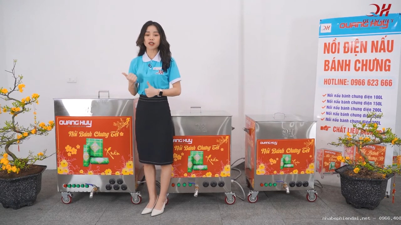 Nồi luộc bánh chưng bằng điện Quang Huy năng suất cao