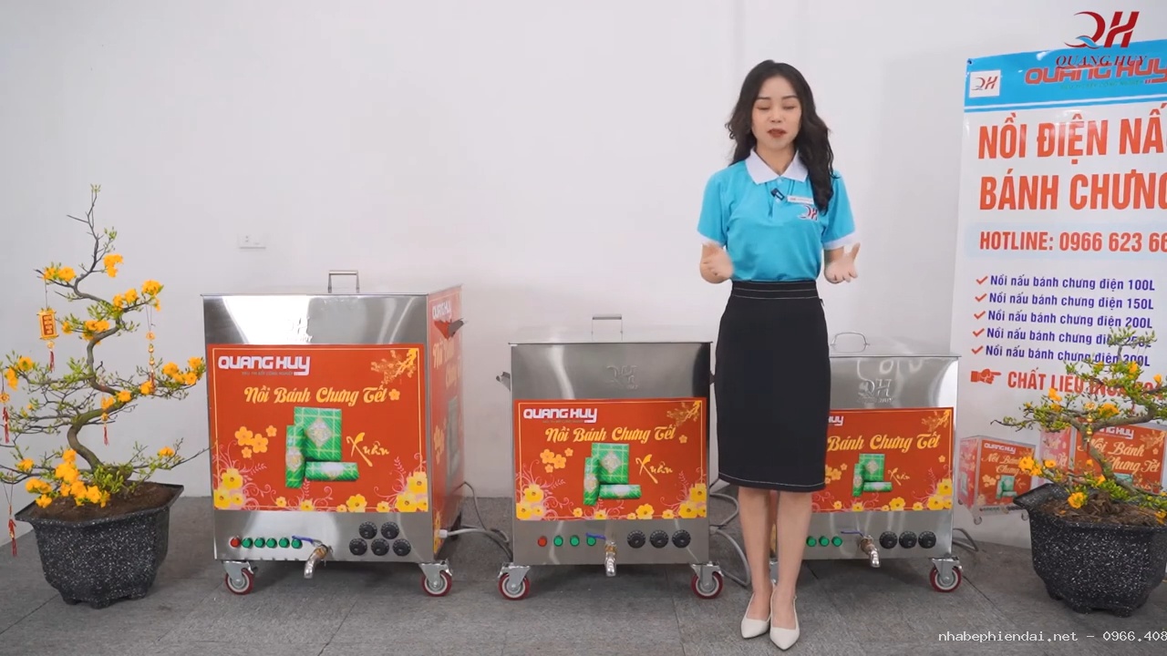 Nồi luộc bánh chưng bằng điện Quang Huy năng suất cao