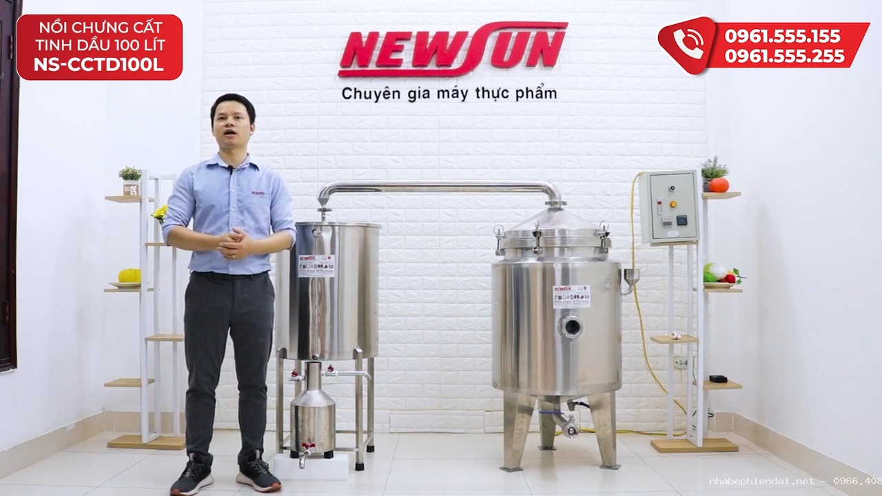 Nồi chưng cất tinh dầu bằng điện 100 lít NSCC VD100L