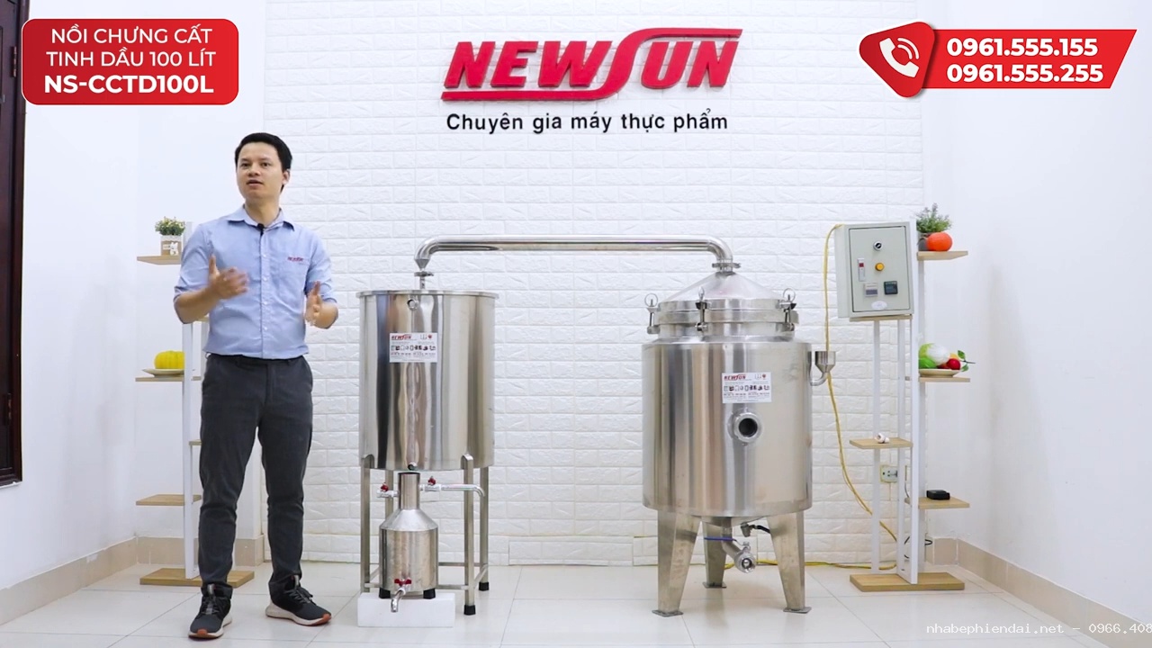 Nồi chưng cất tinh dầu bằng điện 100 lít NSCC VD100L