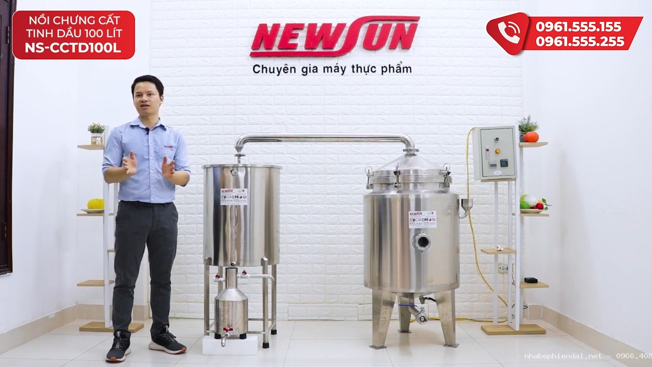 Nồi chưng cất tinh dầu bằng điện 100 lít NSCC VD100L