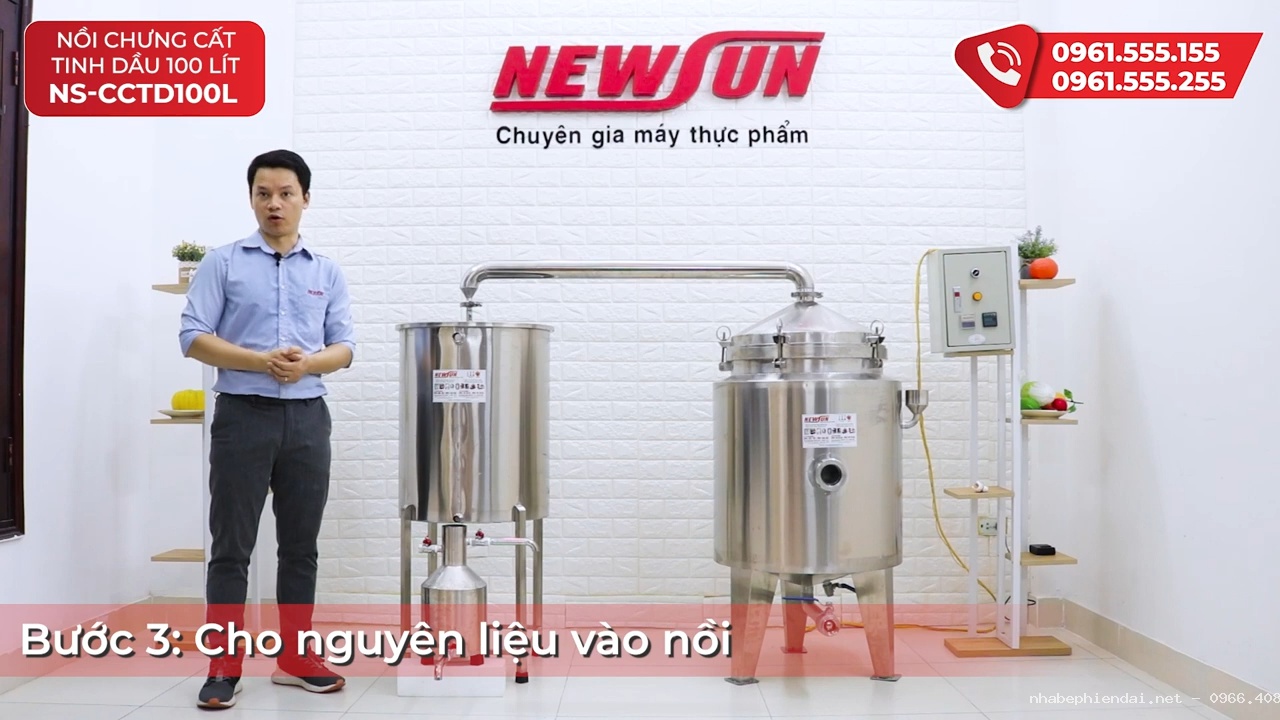 Nồi chưng cất tinh dầu bằng điện 100 lít NSCC VD100L