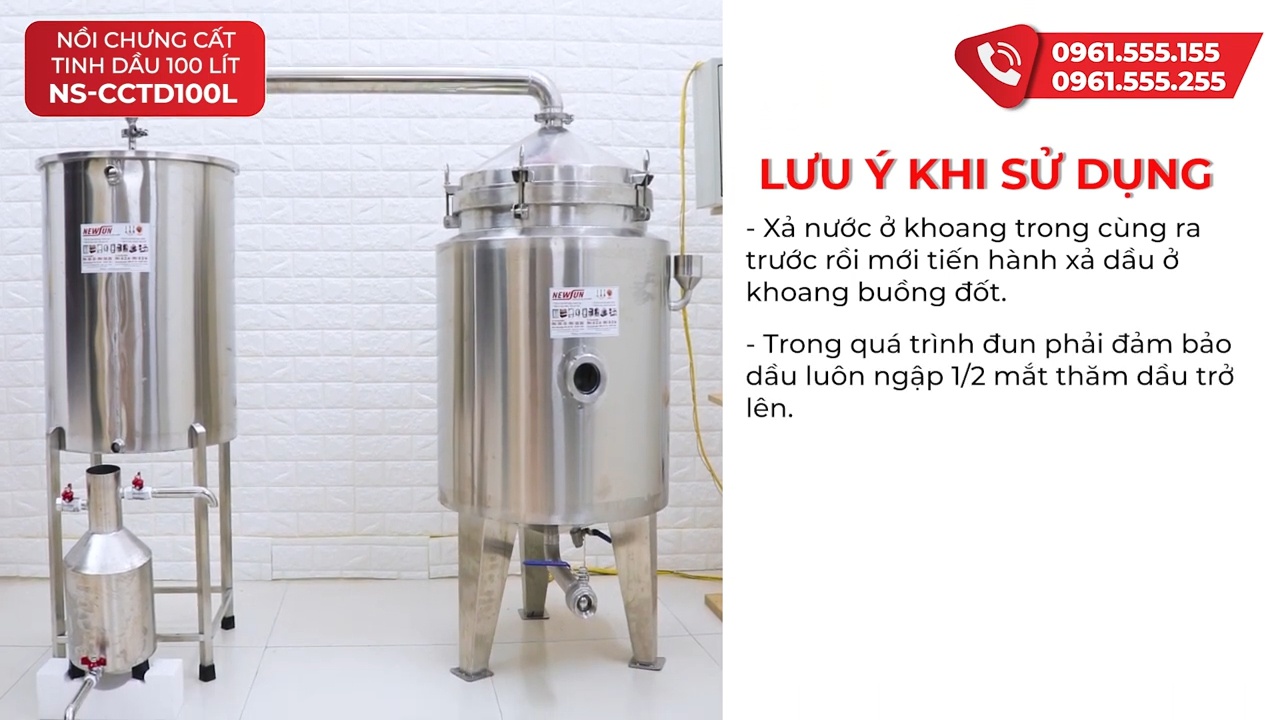 Nồi chưng cất tinh dầu bằng điện 100 lít NSCC VD100L