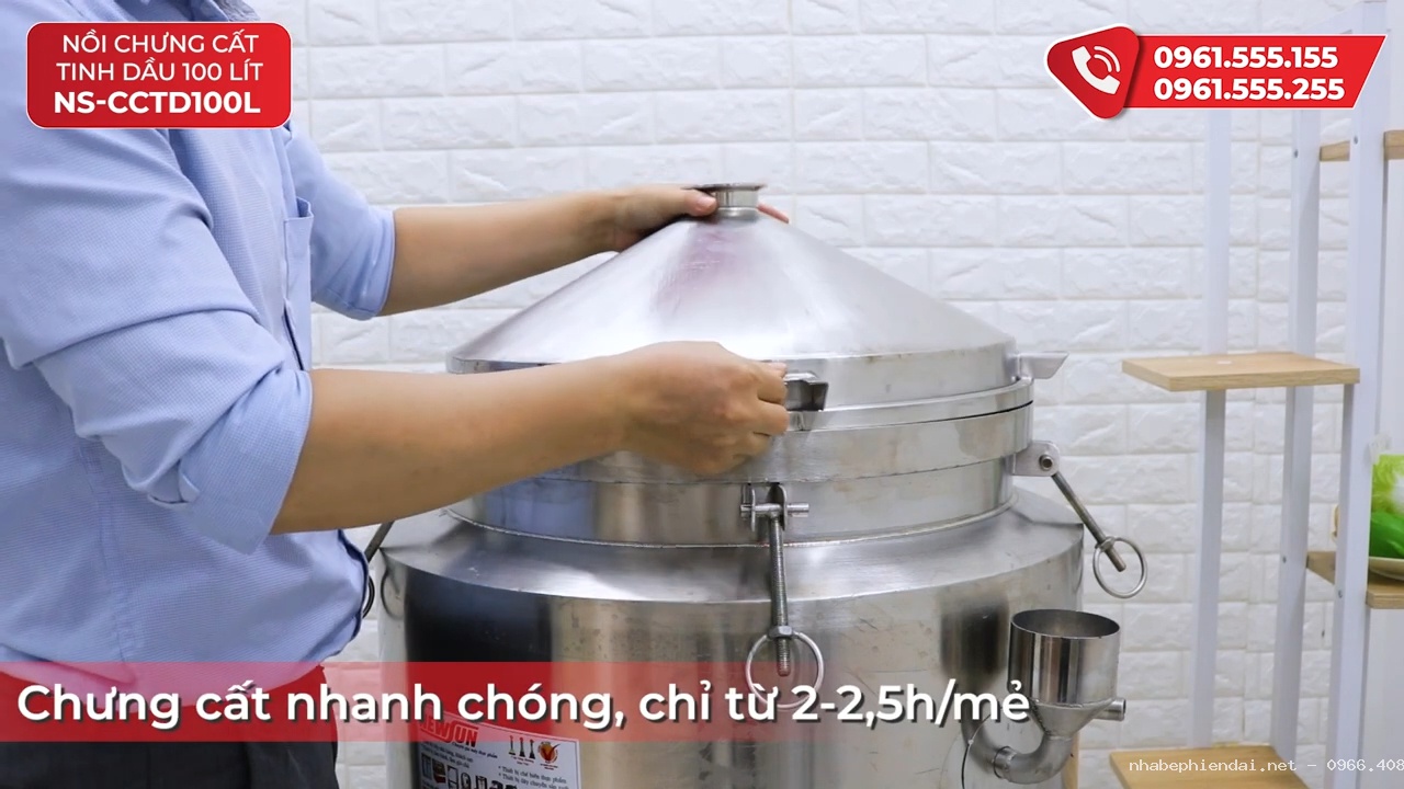 Nồi chưng cất tinh dầu bằng điện 100 lít NSCC VD100L