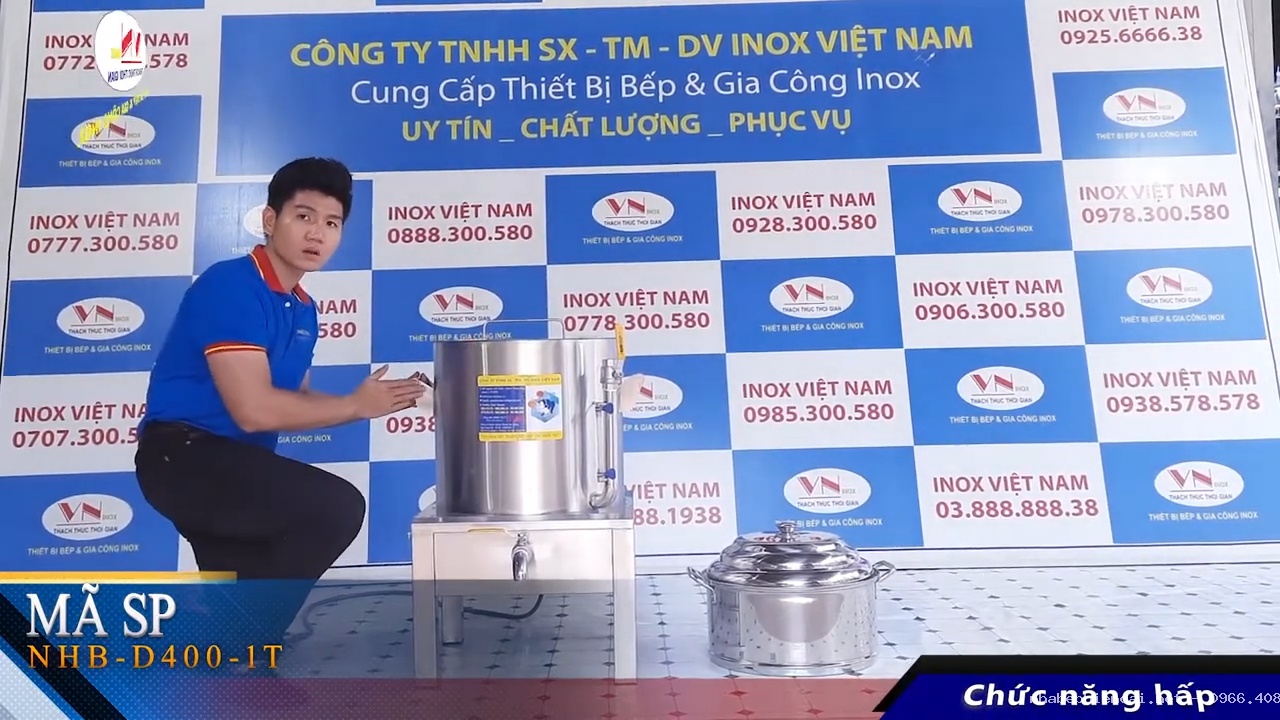 Nồi hấp và nấu bắp bằng điện 50 lít Inox Việt Nam NHP-D410PT