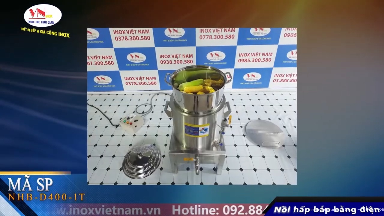 Nồi hấp và nấu bắp bằng điện 50 lít Inox Việt Nam NHP-D410PT