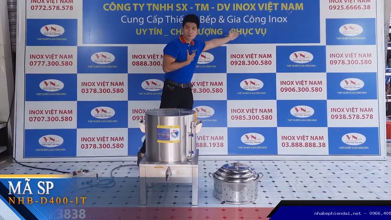 Nồi hấp và nấu bắp bằng điện 50 lít Inox Việt Nam NHP-D410PT
