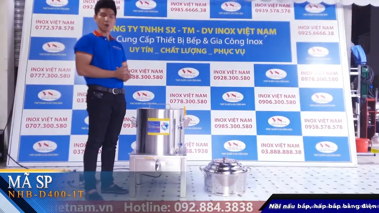 Nồi hấp và nấu bắp bằng điện 50 lít Inox Việt Nam NHP-D410PT