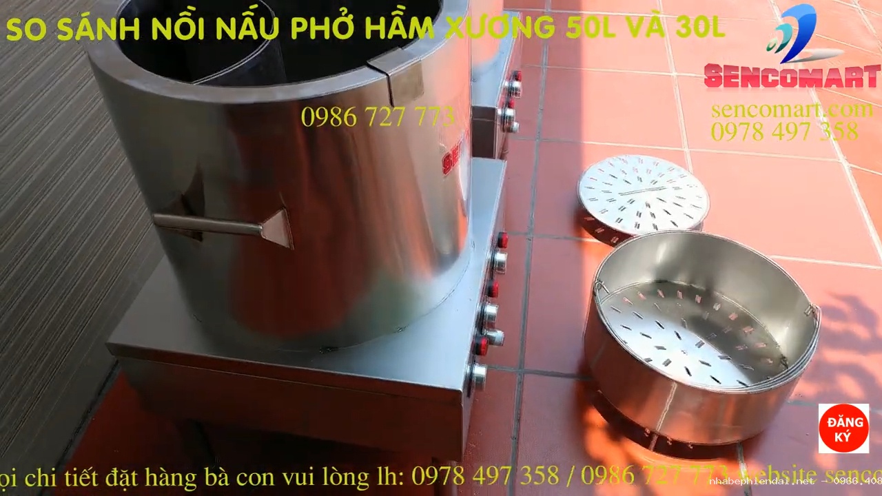 Nồi nấu phở Senko Max 30 lít và 50 lít inox 304 hầm xương theo yêu cầu