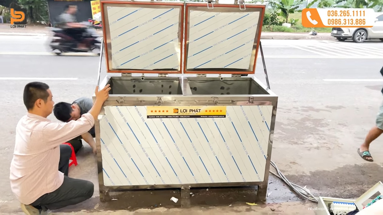 Nồi luộc bánh chưng áp suất 700 lít inox 304 2 cánh