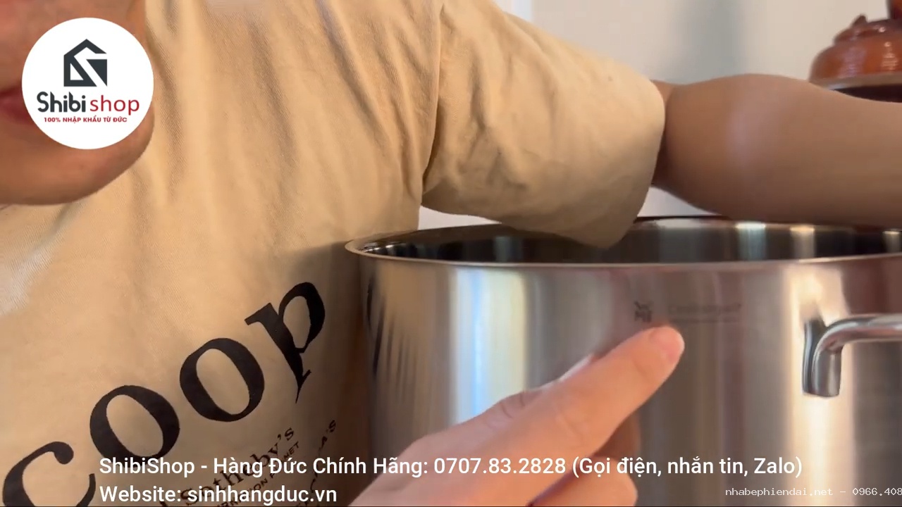 Nồi luộc gà WMF 14L size 28 thép không gỉ cao cấp từ Đức