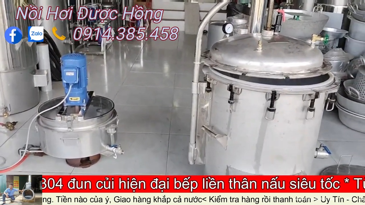 Nồi nấu cao đun củi bếp liền thân và nồi cô cao áp suất