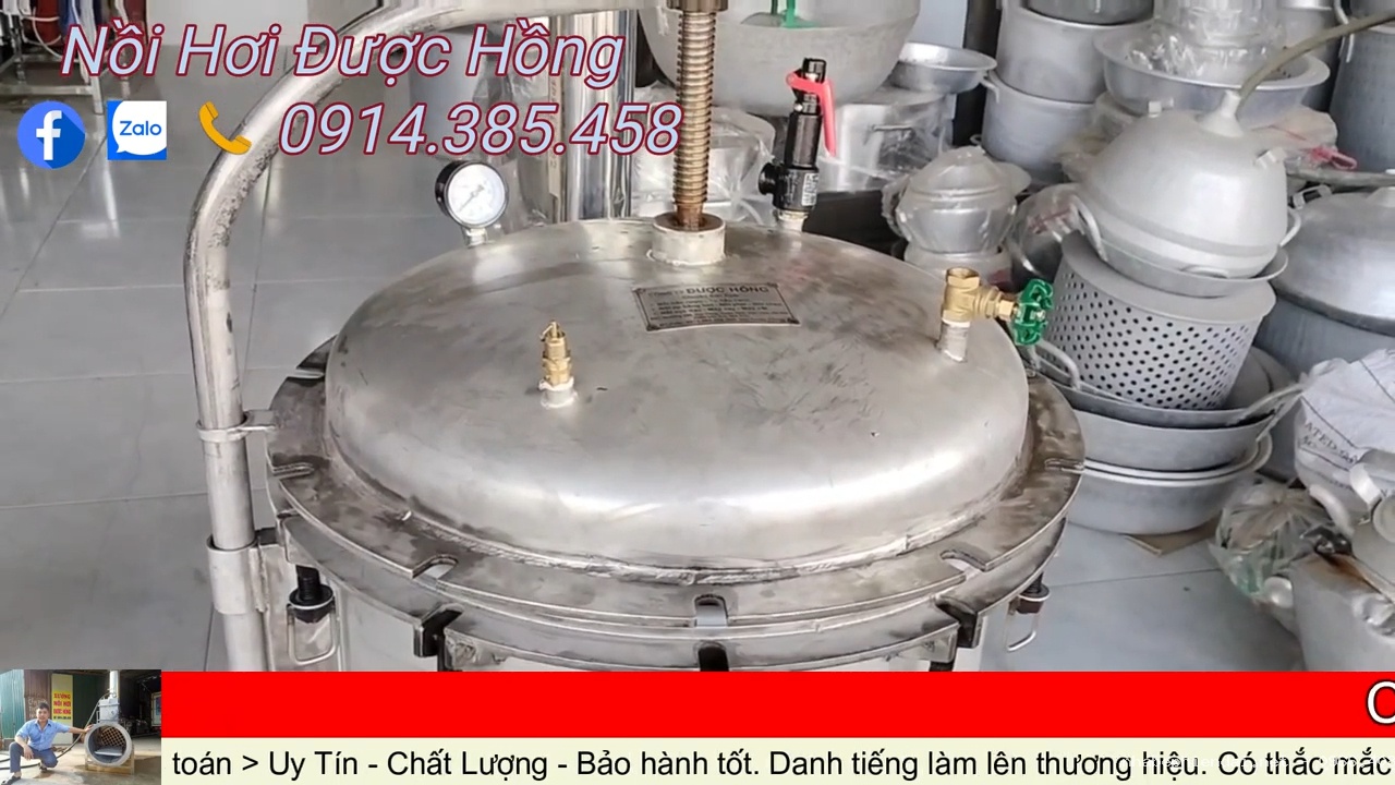 Nồi nấu cao đun củi bếp liền thân và nồi cô cao áp suất