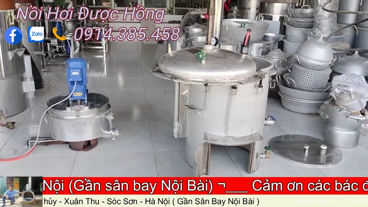 Nồi nấu cao đun củi bếp liền thân và nồi cô cao áp suất