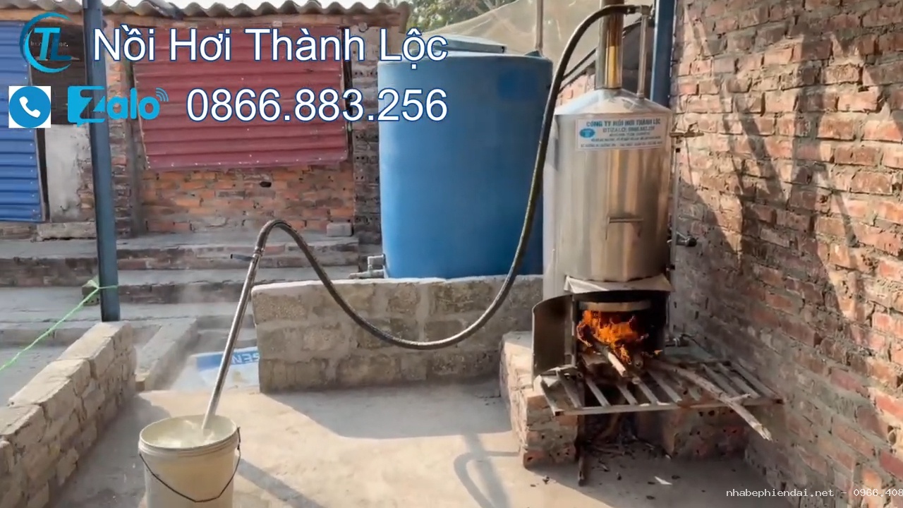 Nồi sục cám đun củi 160L dùng sục cám lợn và sục nấu đậu phụ
