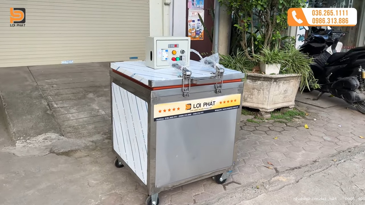 Nồi luộc bánh chưng bằng áp suất 200 lít inox 304 thiết kế mới