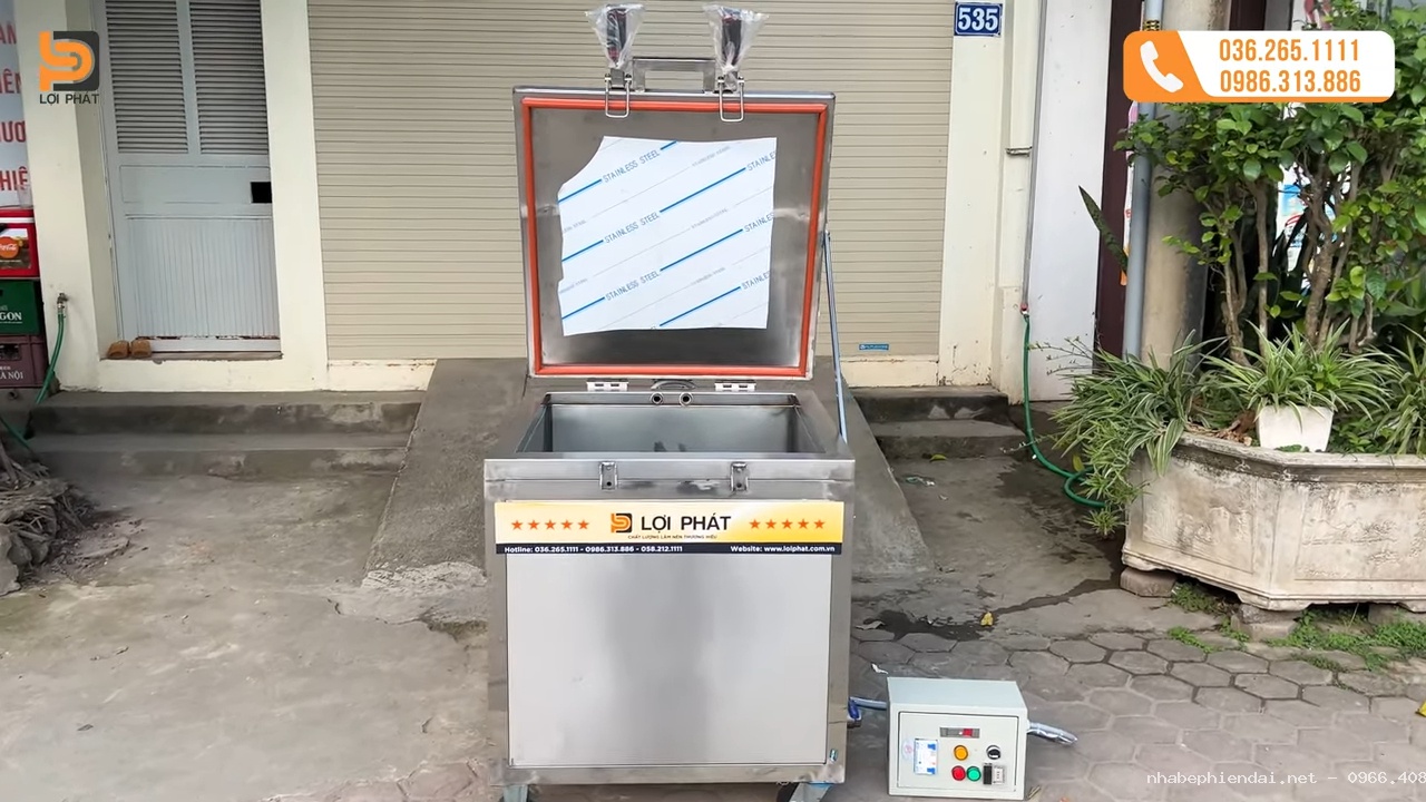 Nồi luộc bánh chưng bằng áp suất 200 lít inox 304 thiết kế mới