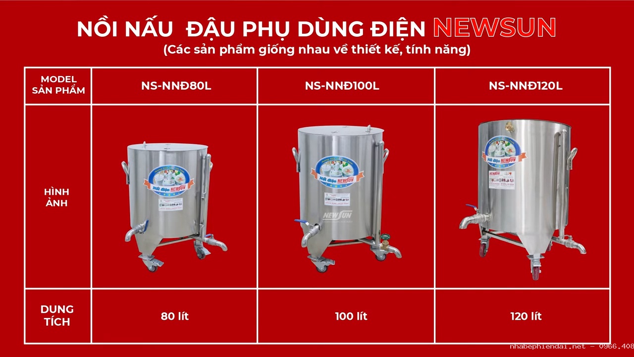 Nồi nấu đậu phụ bằng điện 50 lít