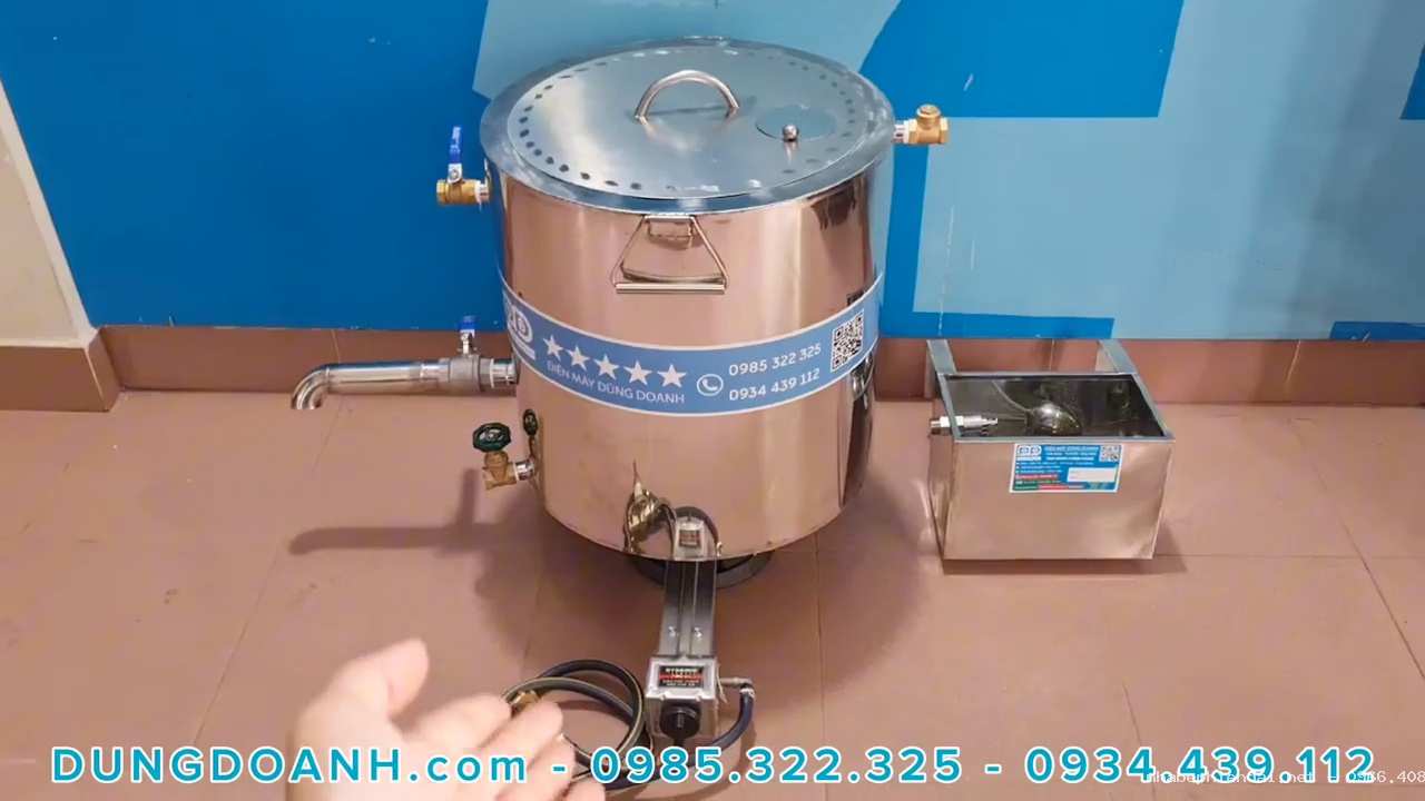 Nồi đun sữa đậu nành inox 2 lớp cách thủy dùng bếp ga, bếp than, bếp củi