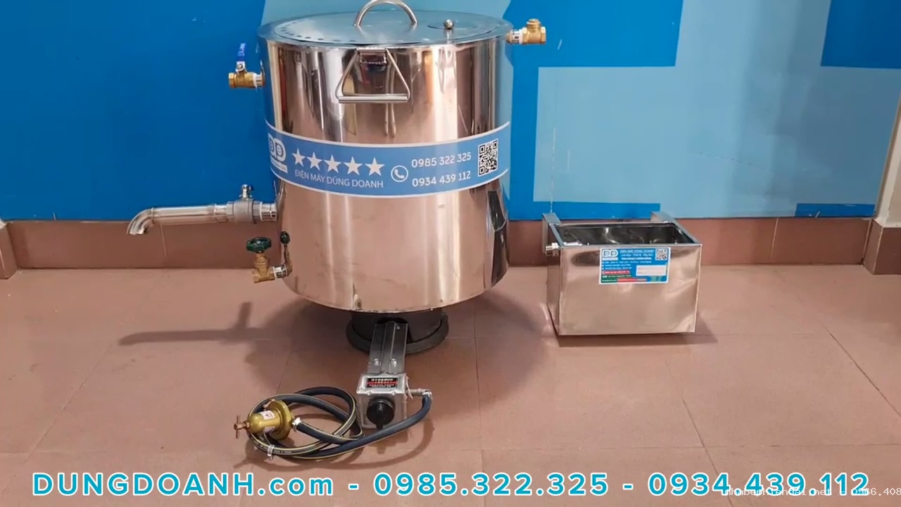 Nồi đun sữa đậu nành inox 2 lớp cách thủy dùng bếp ga, bếp than, bếp củi