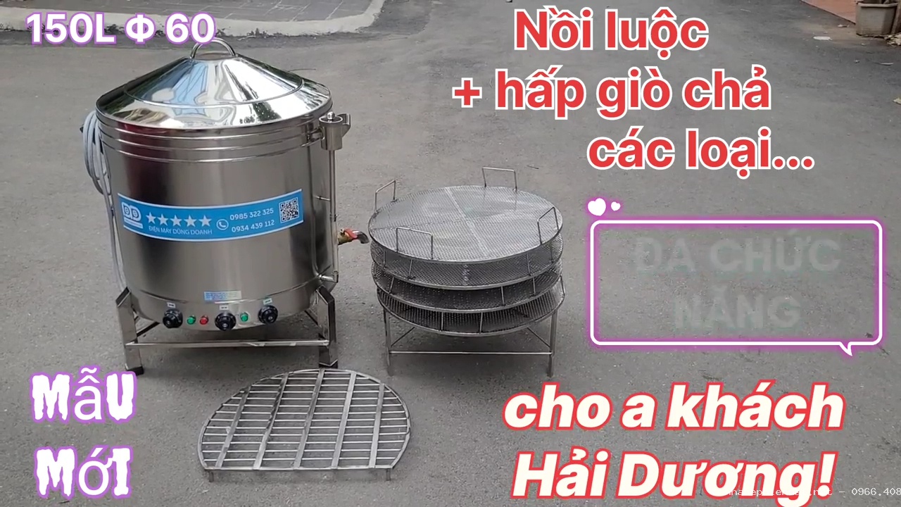 Bộ nồi luộc hấp giò chả đa chức năng 3 chức năng