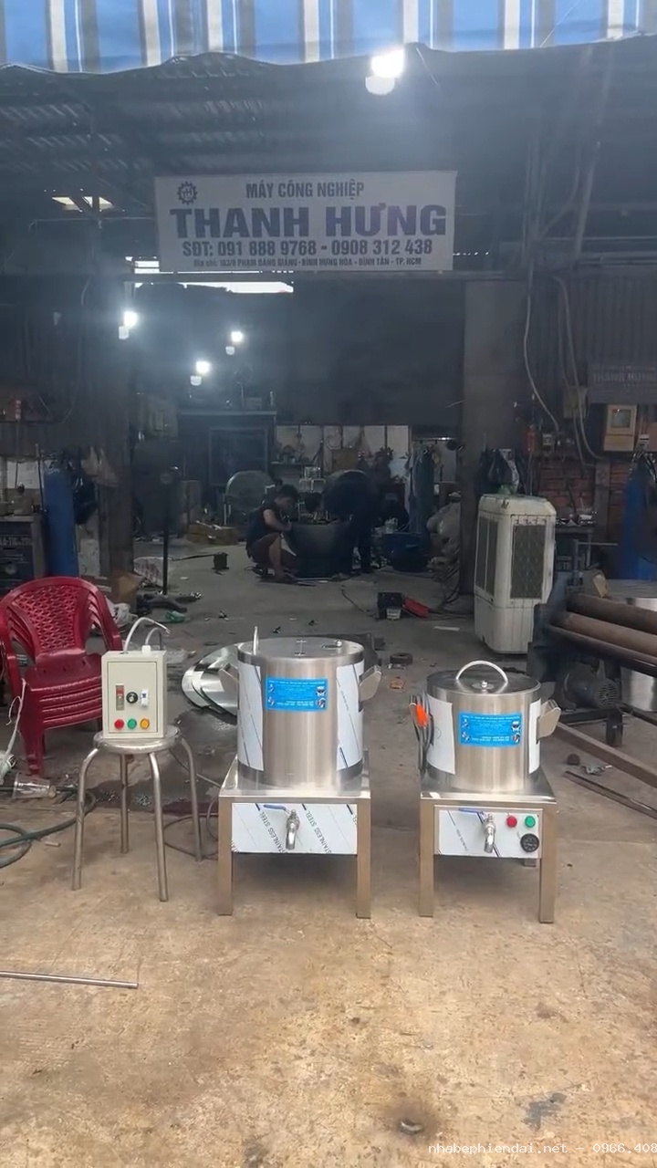 Nồi nấu phở bằng điện inox 304 20 lít và 40 lít nấu nước lèo, hầm xương, luộc bánh chưng bánh tét