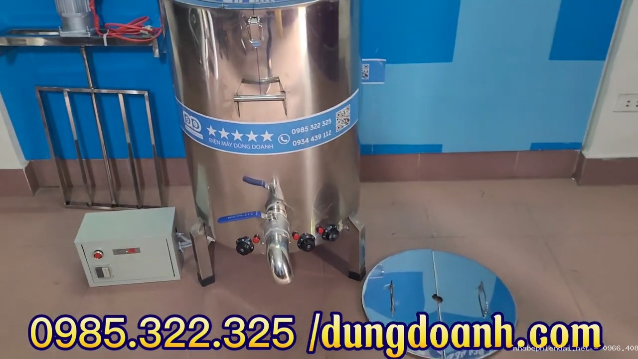 Bộ nồi nấu và cô cao dược liệu đa năng 100 lít có tủ điện hẹn giờ tự tắt
