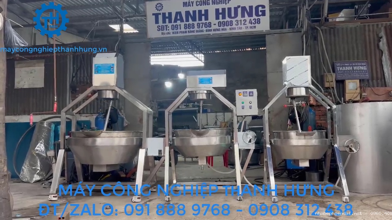 Chảo xào nhân công nghiệp điện tự động Inox Thanh Hưng