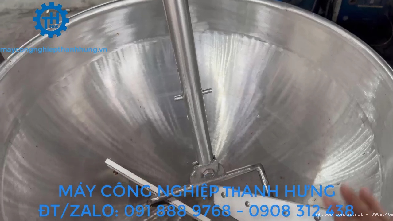Chảo xào nhân công nghiệp điện tự động Inox Thanh Hưng